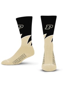 Purdue Boilermakers Gold Black Wave Youth Crew Socks