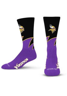 Minnesota Vikings Purple Black Wave Youth Crew Socks