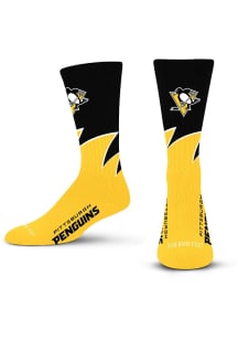 Pittsburgh Penguins Gold Black Wave Youth Crew Socks