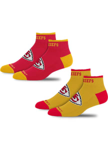 Kansas City Chiefs Front and Center 2pk Mens No Show Socks