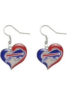 Buffalo Bills Swirl Heart Womens Earrings