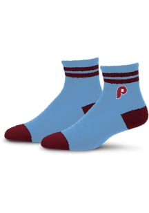 Philadelphia Phillies Cooperstown Stripe Cozy Quarter Womens Quarter Socks