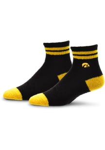 Iowa Hawkeyes Stripe Cozy Quarter Womens Quarter Socks