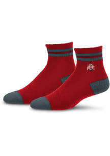 Ohio State Buckeyes Stripe Cozy Quarter Womens Quarter Socks