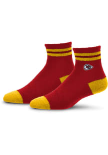Kansas City Chiefs Stripe Cozy Quarter Womens Quarter Socks