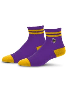 Minnesota Vikings Stripe Cozy Quarter Womens Quarter Socks