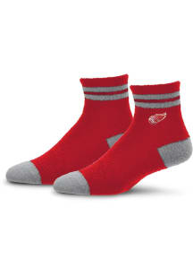 Detroit Red Wings Stripe Cozy Quarter Womens Quarter Socks