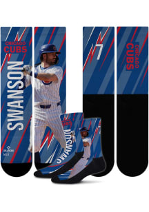 Dansby Swanson For Barefeet Originals Chicago Cubs Blue Player Big Energy Yth Youth Crew Socks