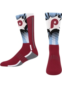 Philadelphia Phillies Mascot Ka-Pow Cooperstown Mens Crew Socks