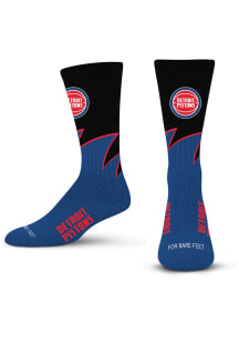 Detroit Pistons Black Wave Mens Crew Socks