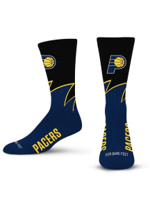 Indiana Pacers Black Wave Mens Crew Socks