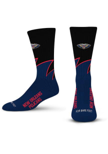 New Orleans Pelicans Black Wave Mens Crew Socks