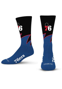 Philadelphia 76ers Black Wave Mens Crew Socks
