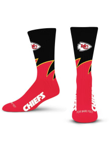 Kansas City Chiefs Black Wave Mens Crew Socks