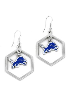 Detroit Lions Hexagon Cut Out Womens Earrings