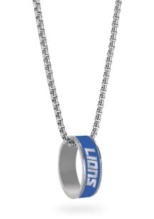 Detroit Lions Silver Fashion Ring Pendant Necklace