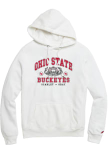 Ohio State Buckeyes Mens White Football Stadium Heritage Long Sleeve Hoodie