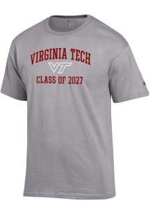 Champion Virginia Tech Hokies Grey Font Class of 2027 Jersey Short Sleeve T Shirt