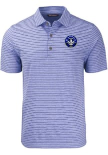Cutter and Buck Montreal Impact Mens Blue Forge Stripe Short Sleeve Polo