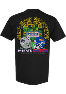 Something Inked K-State Wildcats Black Football Sunflower Showdown vs Kansas Jayhawks Short Sleeve..