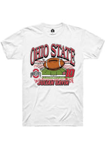 Julian Sayin Ohio State Buckeyes White NIL Name Number Net Short Sleeve Player T Shirt