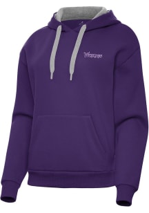 Antigua Minnesota Vikings Womens Purple Wordmark Victory Hooded Sweatshirt