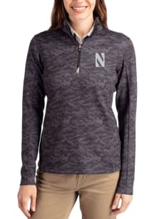 Cutter and Buck Northwestern Wildcats Womens Purple Traverse Camo Qtr Zip