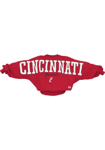 Pressbox Cincinnati Bearcats Womens Red Flannigan Crew Sweatshirt