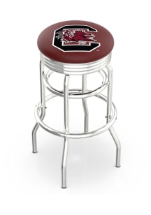 South Carolina Gamecocks Double-Ring Swivel Chrome Pub Stool - Black