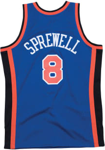 Latrell Sprewell  Mitchell and Ness New York Knicks Mens Blue Swingman Big and Tall Hooded Sweatsh..