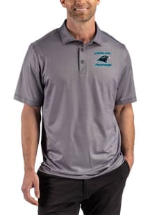Cutter and Buck Carolina Panthers Black Historic Lattice Big and Tall Polo
