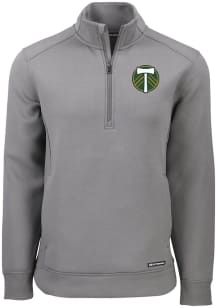 Cutter and Buck Portland Timbers Mens Graphite Roam Long Sleeve Qtr Zip Pullover