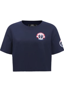 Pro Standard Washington Wizards Womens Navy Blue Retro Short Sleeve T-Shirt