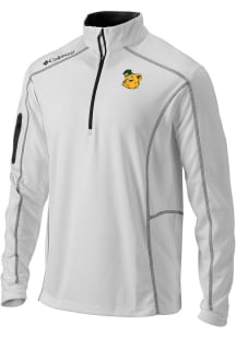 Columbia Baylor Bears Mens White Vault Heat Seal Omni Wick Shotgun Long Sleeve Qtr Zip Pullover