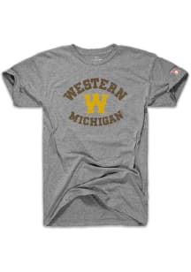 The Mitten State Western Michigan Broncos Grey Vintage W Short Sleeve Fashion T Shirt