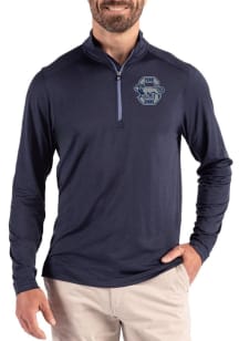 Cutter and Buck Penn State Nittany Lions Mens Navy Blue Vault Coastline Long Sleeve Qtr Zip Pullov..