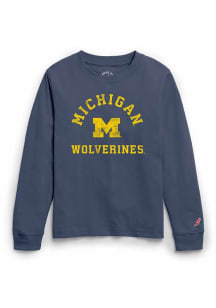 Michigan Wolverines Youth Navy Blue No 1 Long Sleeve T-Shirt