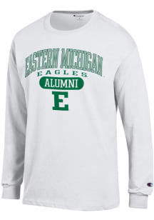 Champion Eastern Michigan Eagles White Pill Box Alumni Jersey Long Sleeve T Shirt