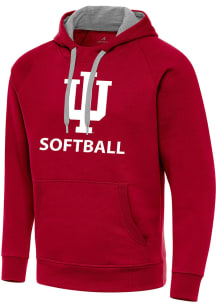 Antigua Indiana Hoosiers Mens Red Softball Victory Long Sleeve Hoodie