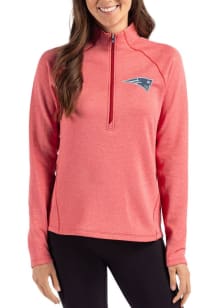 Cutter and Buck New England Patriots Womens Red NFL Rivalries Pehastin Qtr Zip