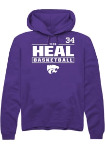Tess Heal K-State Wildcats Mens Purple NIL Stacked Box Player Hood