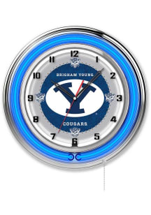 BYU Cougars 19in Neon Wall Clock