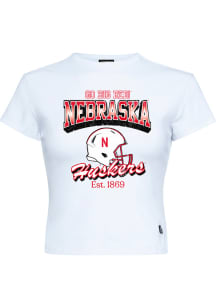 Hype and Vice Nebraska Cornhuskers Womens White Baby Short Sleeve T-Shirt