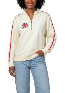 Utah Utes Womens White Varsity Qtr Zip
