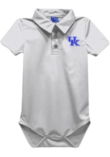 Vive La Fete Kentucky Wildcats Baby White Team Short Sleeve One Piece Polo