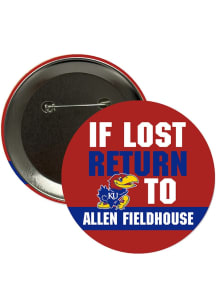 Kansas Jayhawks 3" If Lost Return To Allen Fieldhouse Button - Blue