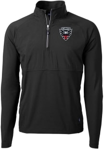 Cutter and Buck DC United Mens Black Adapt Eco Hybrid Long Sleeve Qtr Zip Pullover