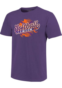 Clemson Tigers Purple Softball Short Sleeve Fashion T Shirt
