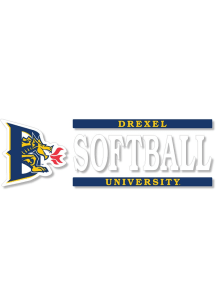 Drexel Dragons 6x2 Softball Auto Decal - Navy Blue