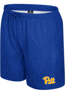 Colosseum Pitt Panthers Mens Blue Duncan Camp Swim Trunks